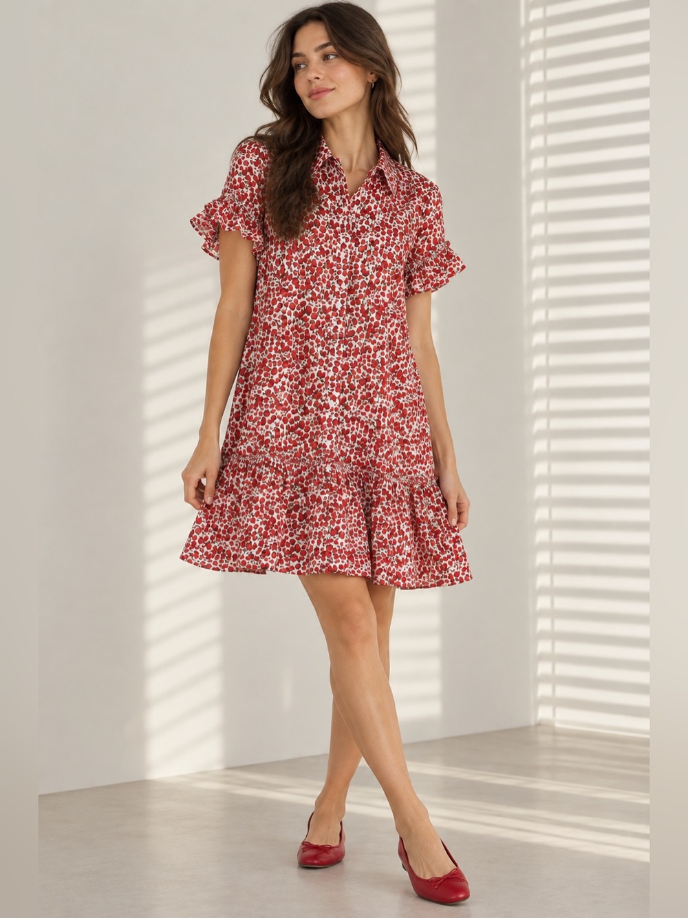 J.Crew Amelia Shirt-Dress in Liberty® Eliza's Red Fabric